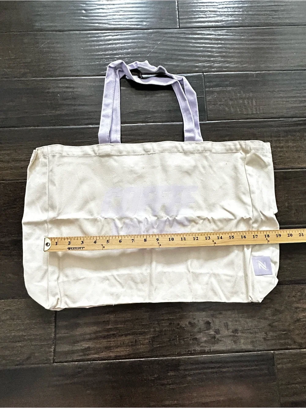 Nespresso Coffee Vibes Canvas Tote Bag - Lavender Cream Handles Limited Edition